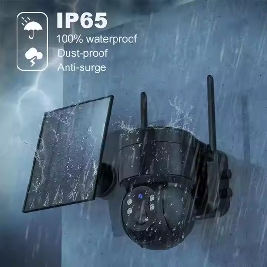 iC See Wifi Beveiligingscamera Draadloze Buiten IP Camera Zonnepaneel 360 Draaibaar bewegingsdetectie Nachtzicht IP66 Waterdicht Tuin & Oprit Bewaking