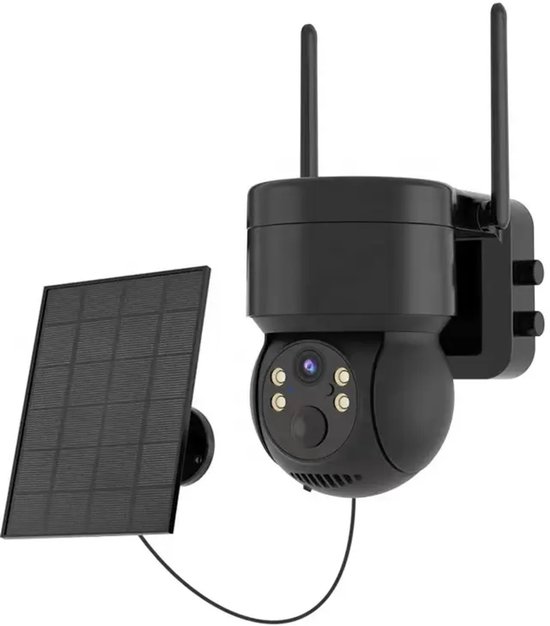 iC See Wifi Beveiligingscamera Draadloze Buiten IP Camera Zonnepaneel 360 Draaibaar bewegingsdetectie Nachtzicht IP66 Waterdicht Tuin & Oprit Bewaking
