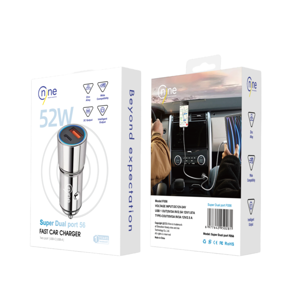 Nine Tec 52W Super Dual port 56 Fast Car Charger