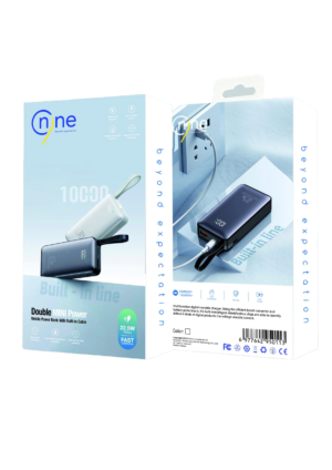 Nine Tec 10000MAH Double MINI Power Mobile Power Bank With Build-in Cable